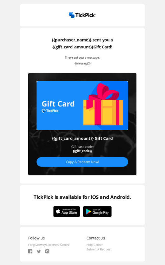 What is the gift card purchase and redemption process? – TickPick FAQ